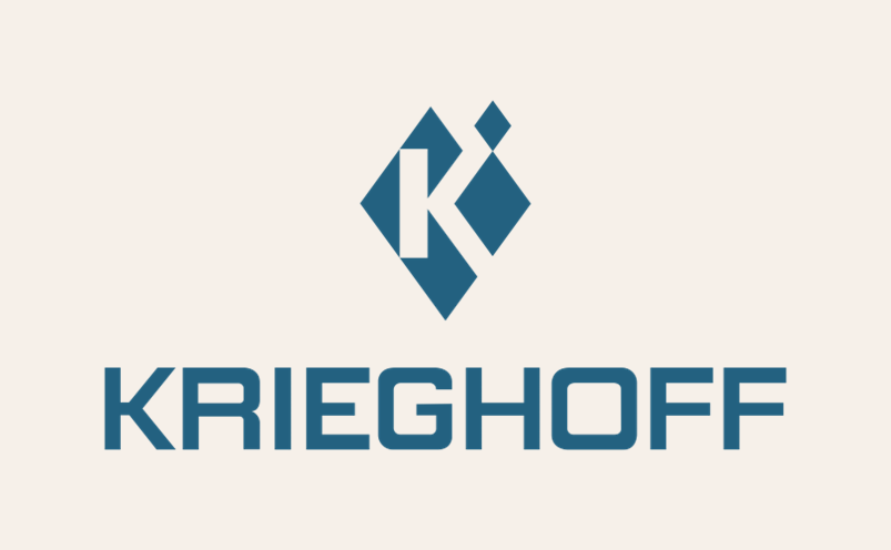 Krieghoff Logo Blau auf Beige